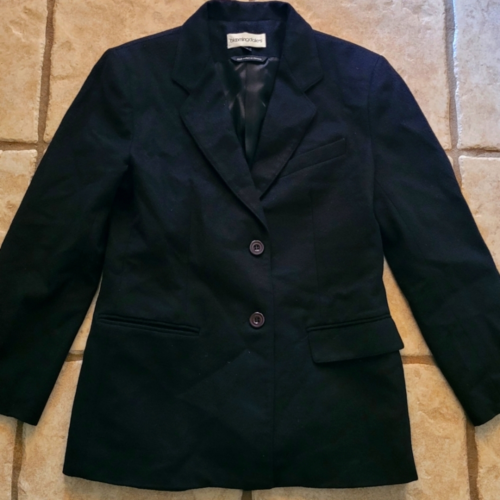 Bloomingdales Wool Black Jacket Blazer 6
